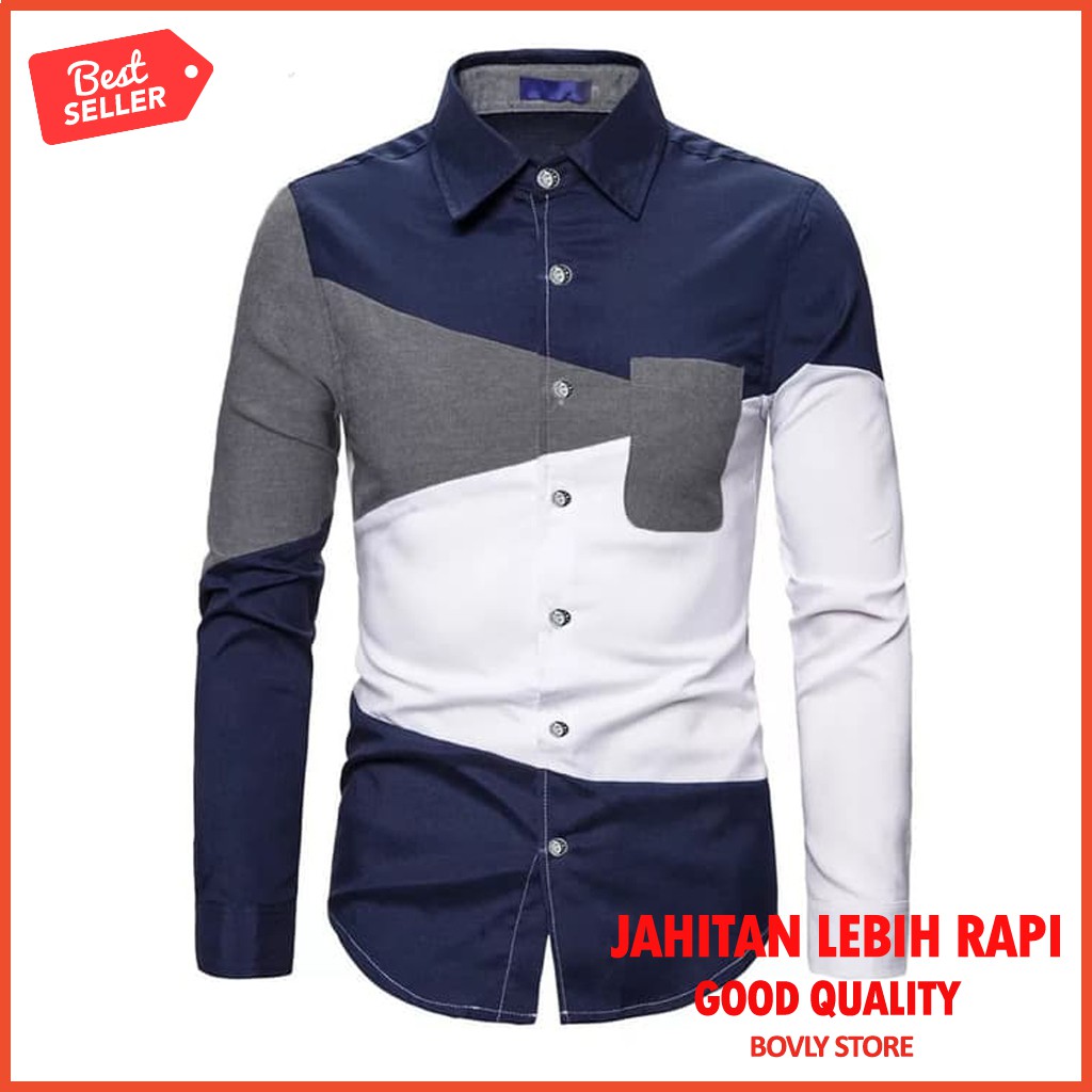 Kemeja Pria Baju Murah Formal Atasan Cowok Best Seller Hem U1M3 Casual Model Terbaru Fashion Keren