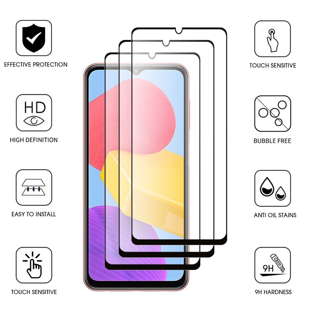 [Harga Grosir]Film Tempered Glass Pelindung Layar Samsung Galaxy M13 Full Cover 9H Anti Gores