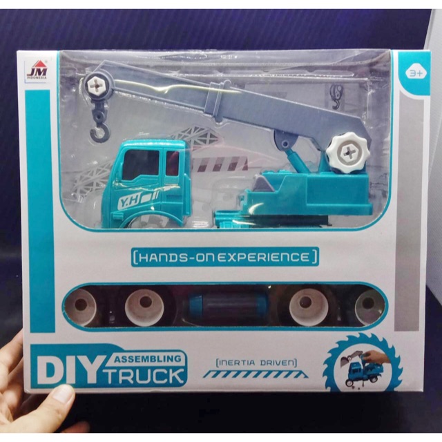 DIY TRUCK MAINAN ANAK BONGKAR PASANG TRUK  CRANE TRUK  