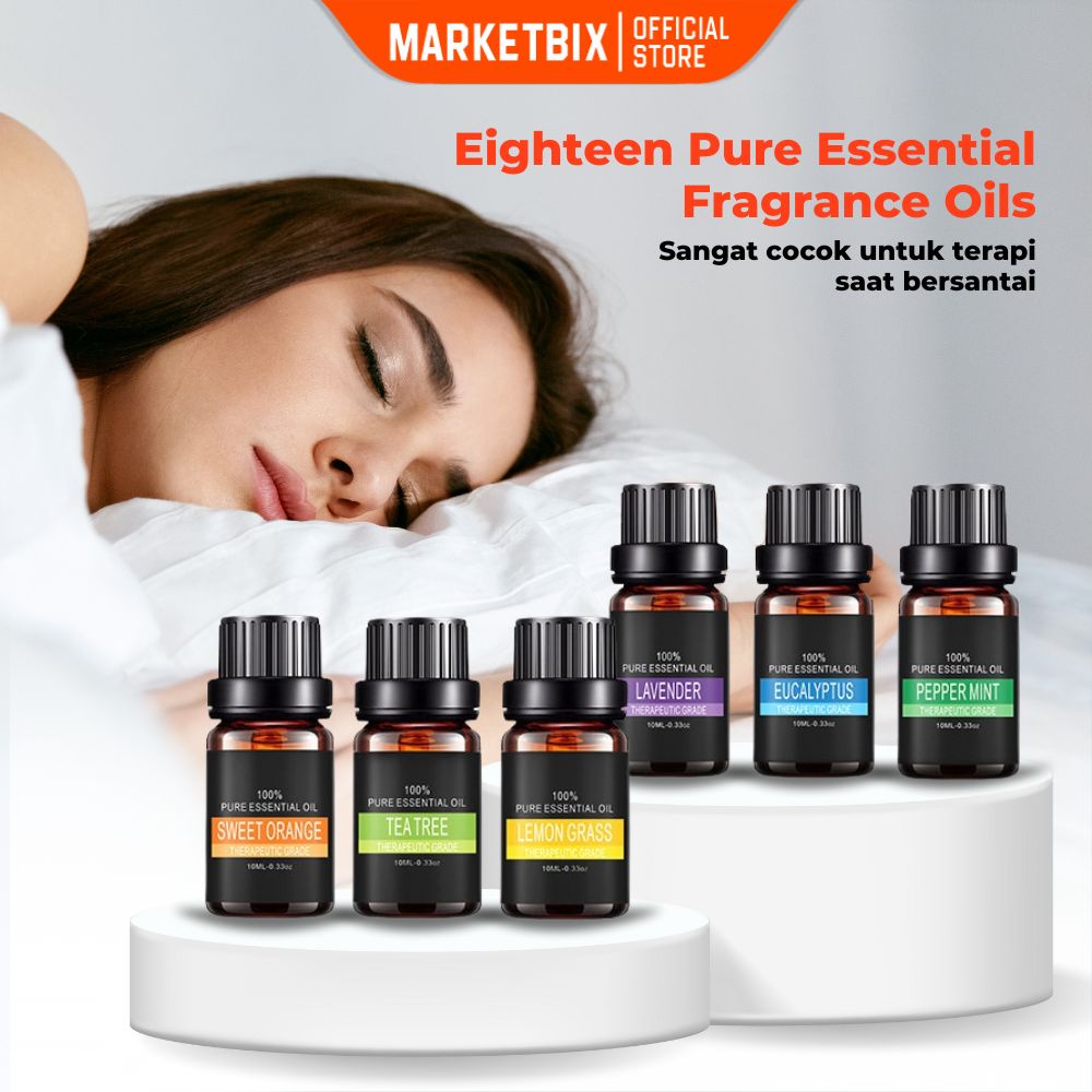 MARKETBIX Eighteen Pure Essential Fragrance Oils Minyak Aromatherapy 10ml 6 Pcs