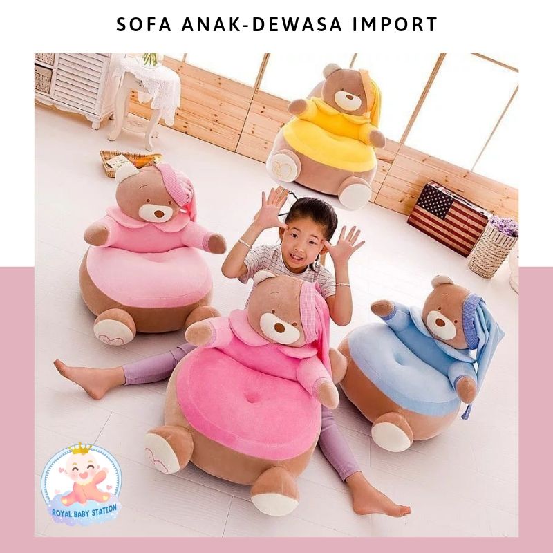 Sofa Kursi Anak Dewasa Santai  Bear Beruang Lucu