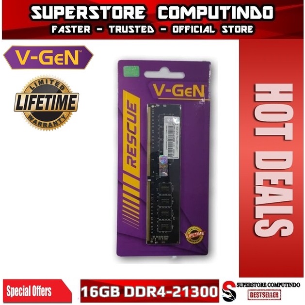 RAM V-GEN Rescue DDR4 16GB PC21300/2666Mhz LONG DIMM