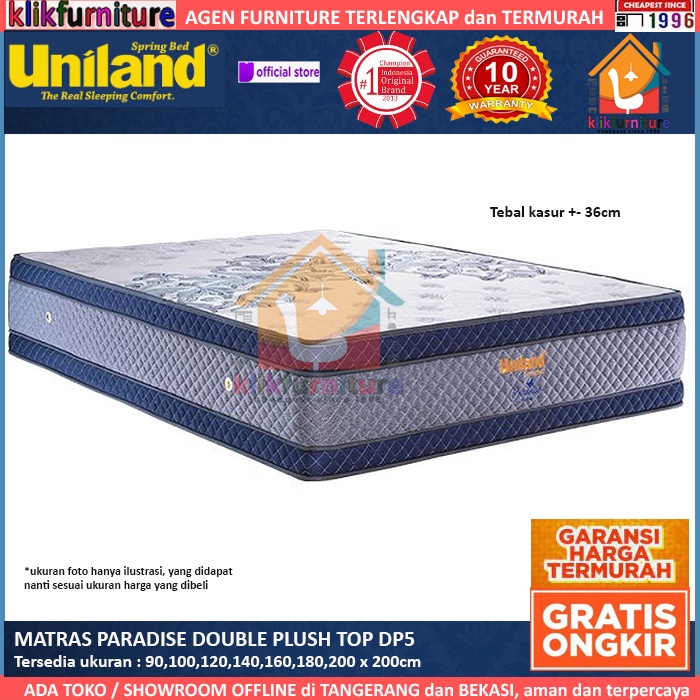 Kasur / Matras Paradise Double Plushtop DP5 Uniland Springbed