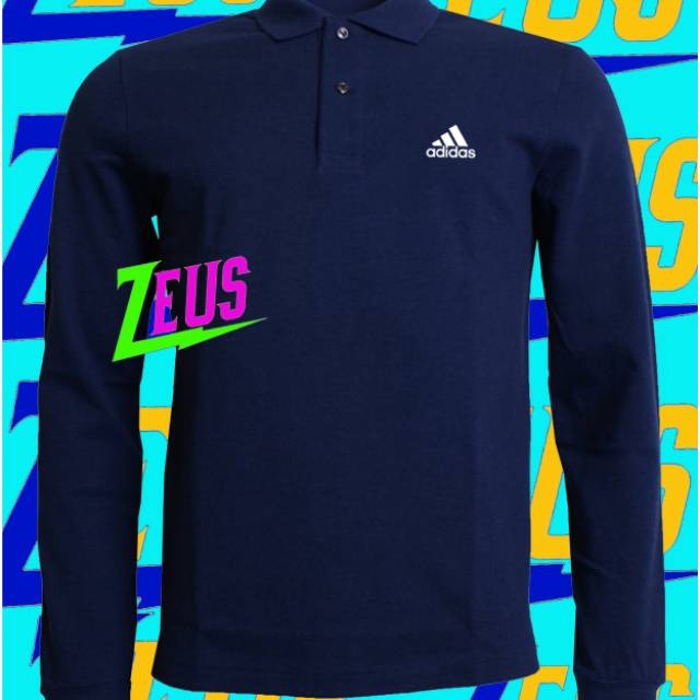 Kaos polo shirt baju kerah lengan panjang Adidas nafy keren