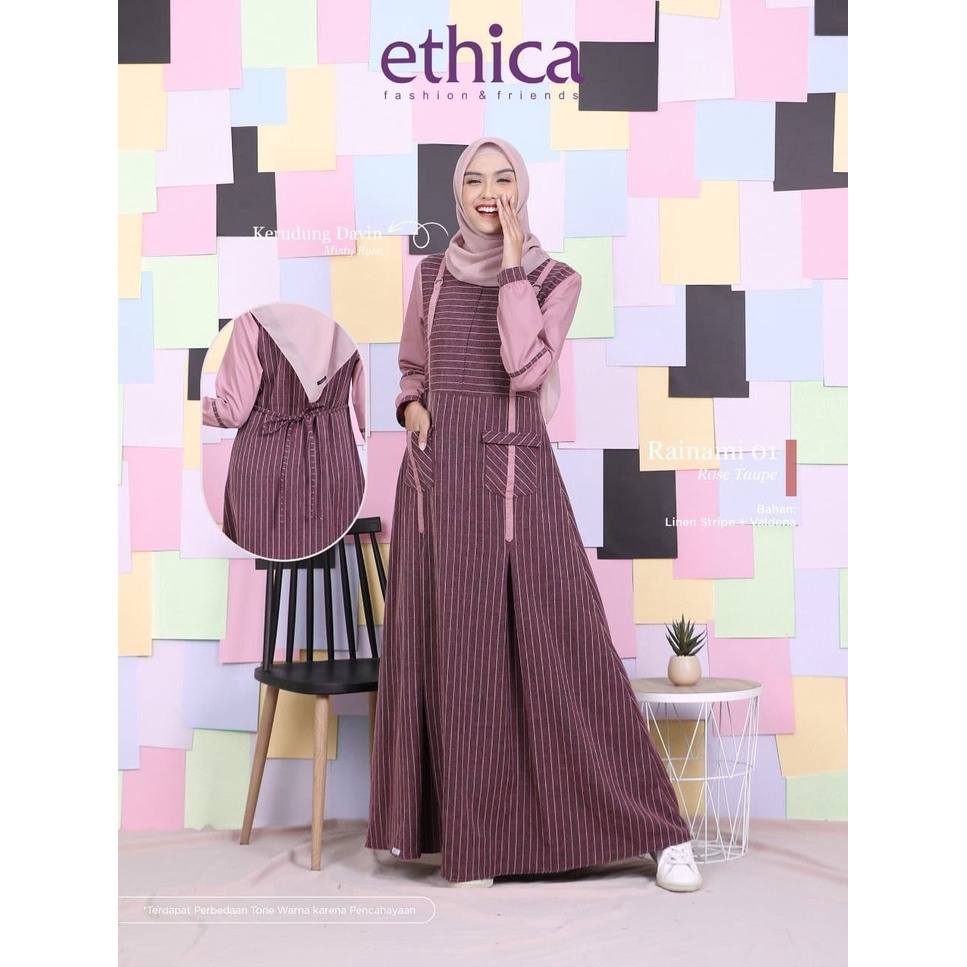 RAINAMI 01 ROSE TAUPE & RAINAMI 01 MAROON, gamis remaja kekinian dengan model terupdate