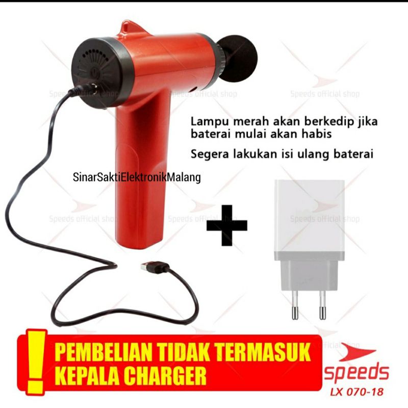 Fascial Gun Massage Alat Pijat Elektrik 4 in 1 Getar Otot Punggung Charge Cas Recahrgeable Malang