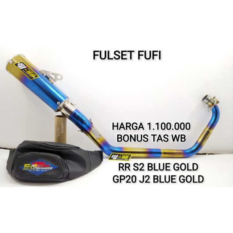 Paket knalpot Racing Satria Fu Fi SJ88 Bluegold