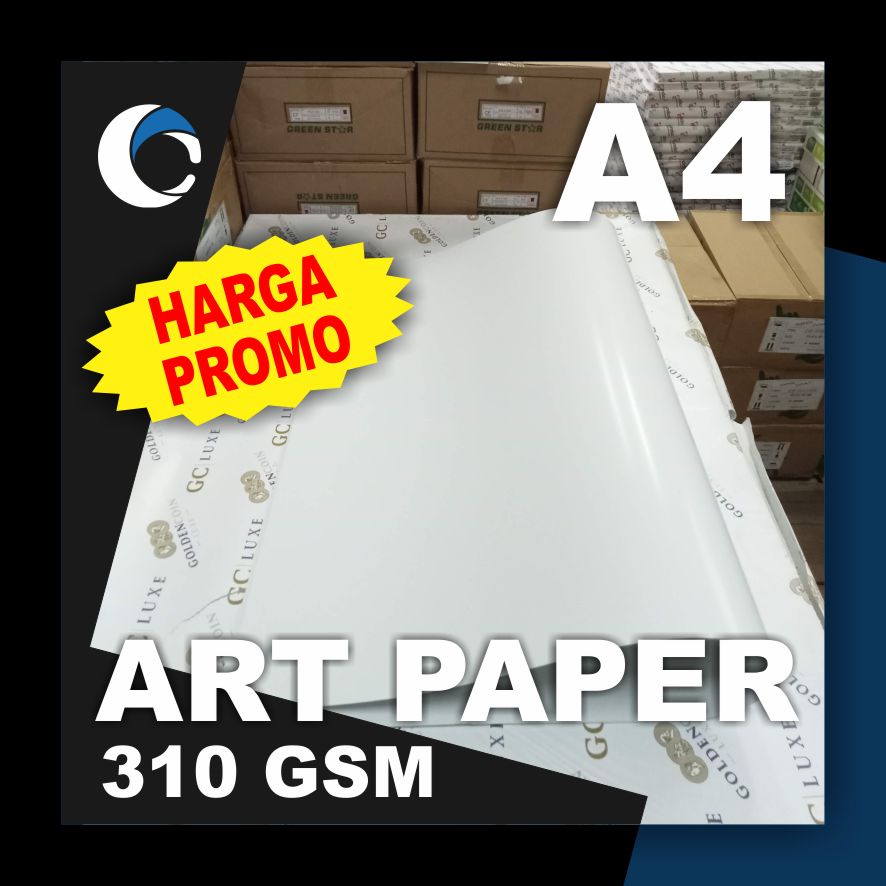 

KERTAS ART PAPER / ART CARTON 310 GSM Uk [ A4 ] 21 cm X 29.7 cm ( 50 LEMBAR )