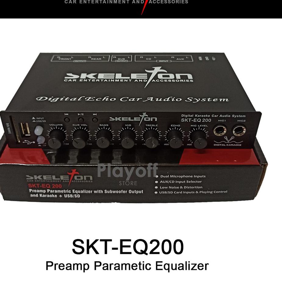 Terbaik Parametric Equalizer With USB Karaoke Mobil Preamp Parametrik Skeleton SKT-EQ200