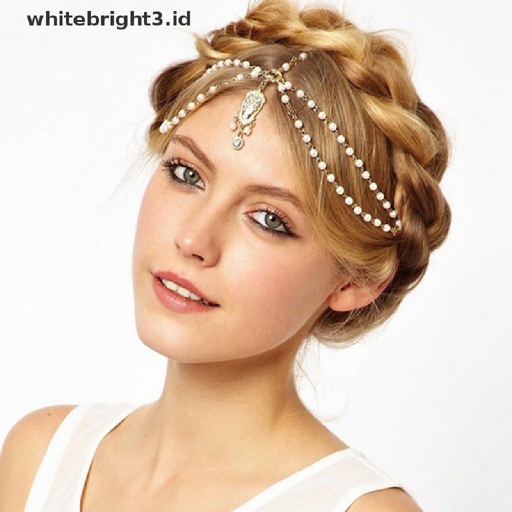 (whitebright3.id) Mahkota / Tiara Fashion Aksen Berlian Imitasi Untuk Aksesoris Pengantin Wanita