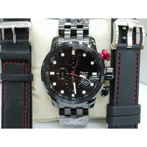 Langsung Order jam tangan original Alexandre Christie AC 6163 FULL BLACK COWOK Limited