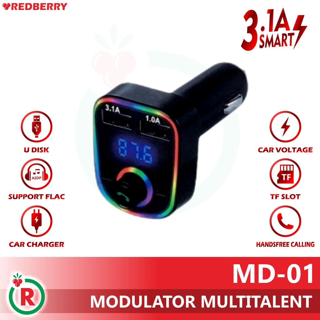 MODULATOR MULTIFUNCTION WIRELESS CAR FM PLAYER WITH CAR CHARGER