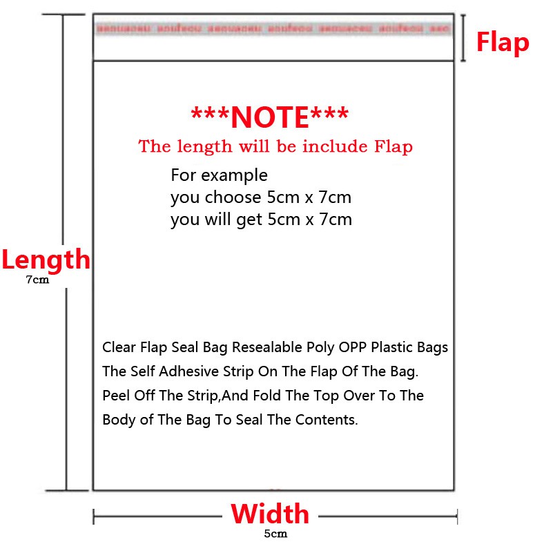 100pcs Kantong Plastik Opp Poly Pack Transparan Dengan Lubang Gantung