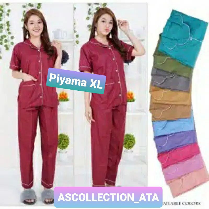 PIYAMA SATEN EMBOS CP XL / PIYAMA XL / PIYAMA DEWASA / PIYAMA MURAH / BAJU TIDUR / PIYAMA JUMBO