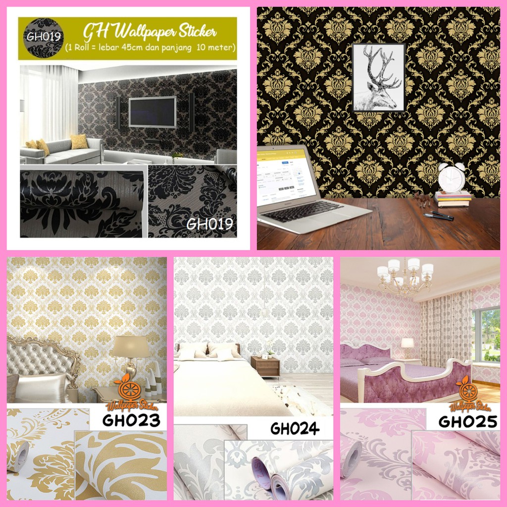 Wallpaper dinding 3d motif elegant / Wallpaper dinding kamar tidur anak wallstiker Motif Batik Ukuran 45cm x 8M