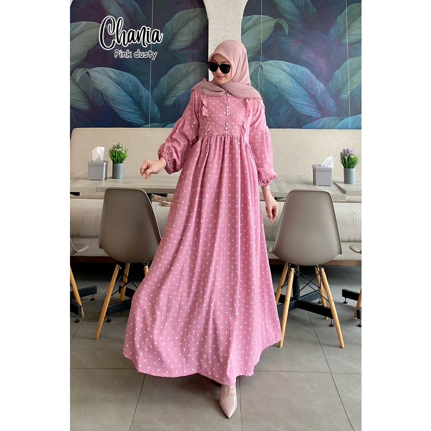 CHANIA POLKA MAXI/DRESS MOTIF POLKA KEKINIAN/MAXI DRESS TERBARU