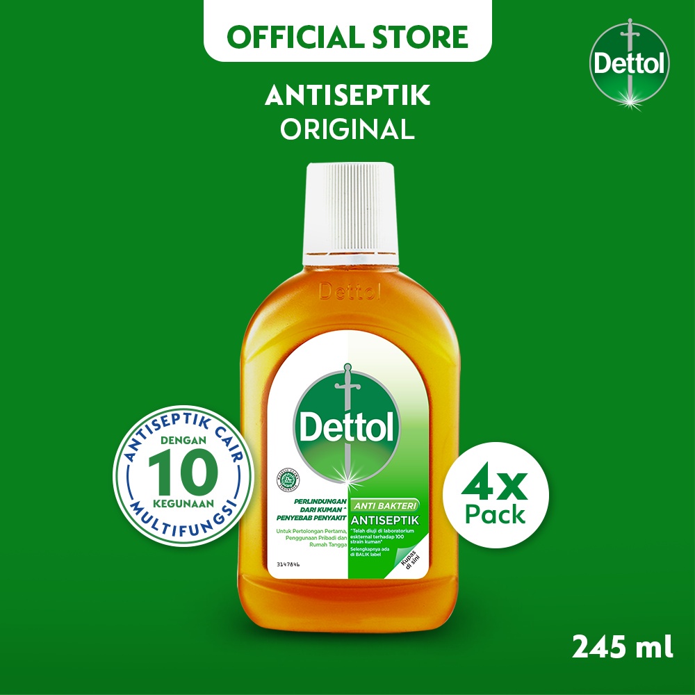 Jual Dettol Antiseptic Liquid 245 Ml Cairan Antiseptik 4 Pcs