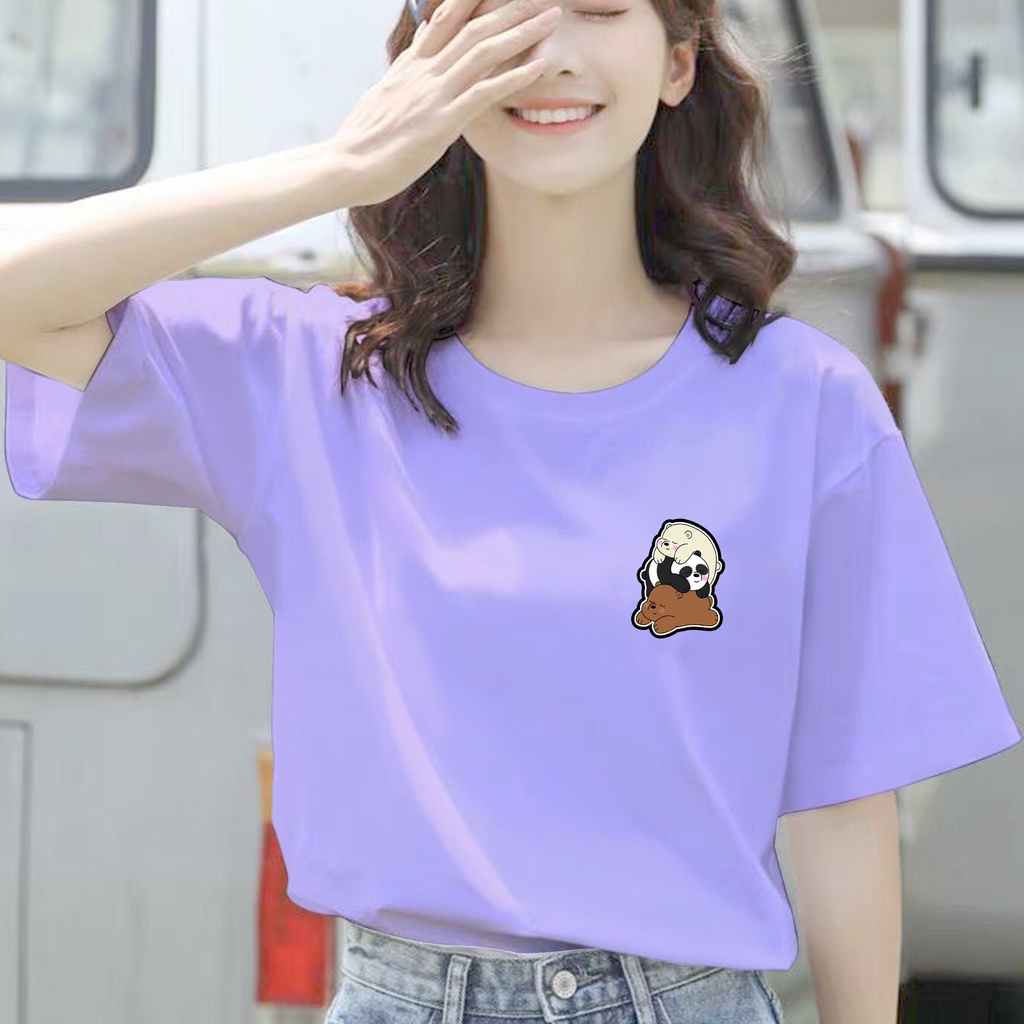 CALVIERO SHOP - BAJU KAOS ATASAN WANITA PRINT LOGO WE BAREBEARS