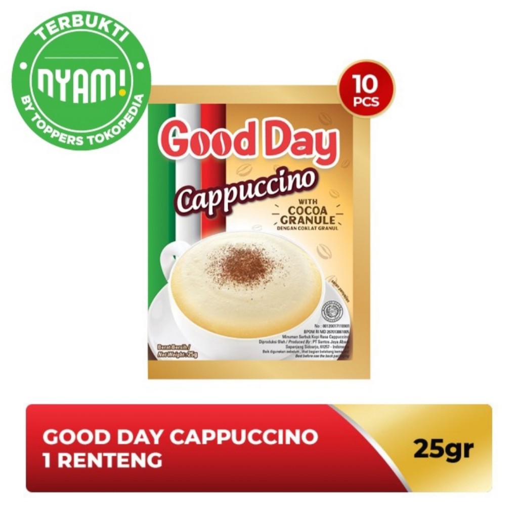 

Good Day Cappuccino Renteng (Isi 10 Sachet x 25 Gram)