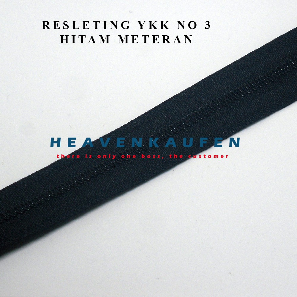 Resleting/Zipper YKK No 3 Hitam Meteran