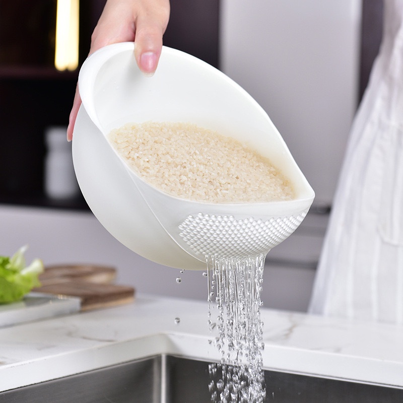 [Eike] - Wadah Baskom Cuci Beras Sayur Buah Serbaguna Bak Alat Cuci Beras Buah / Wadah Cuci Beras Sayur Buah / Multifunction Bowl