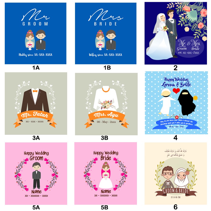 (0,6 cm) Hadiah Pernikahan Kado Pernikahan Poster Wedding Wall Decor Couple Custom Pajangan Dinding