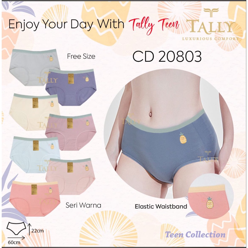 TALLY 20803 YT COLLECTION / YANTI98 - CD CELANA DALAM REMAJA PEREMPUAN TALLY Celana Dalam Wanita Bahan Katun Fit to L - XL Motif Cerah CD 20803TALLY CD CELANA DALAM REMAJA / DEWASA 20803 | FREE SIZE | FIT XL | BAHAN KATUN