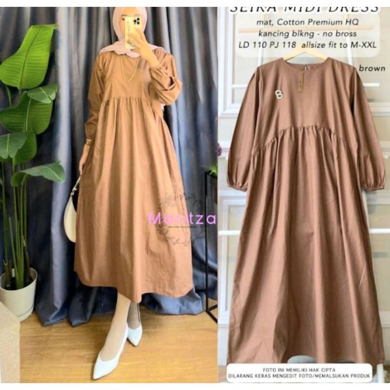 Seika Midi Dress Katun Premium HQ