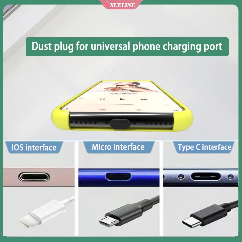 Plug Port Charging Micro USB Tipe C Bahan Silikon Anti Hilang / Air / Debu Untuk Apple / Android