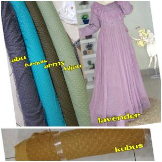 model baju bahan tile polkadot