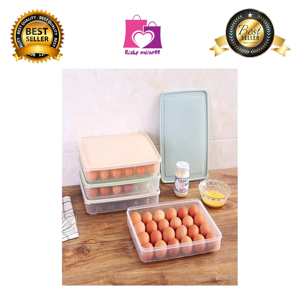 rizkyonline88 tempat box telur 24 lubang sekat tempat penyimpanan telur box egg organizer U88