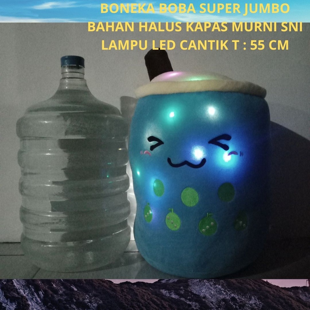 Boneka Boba Jumbo Besar Bahan Lembut Padat Berisi Kapas SNI Lampu LED Cantik Berkualitas