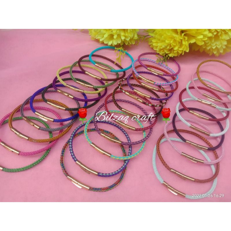 gelang kawat 3mm kuncian pencet(tombol)/gelang kawat waterproof