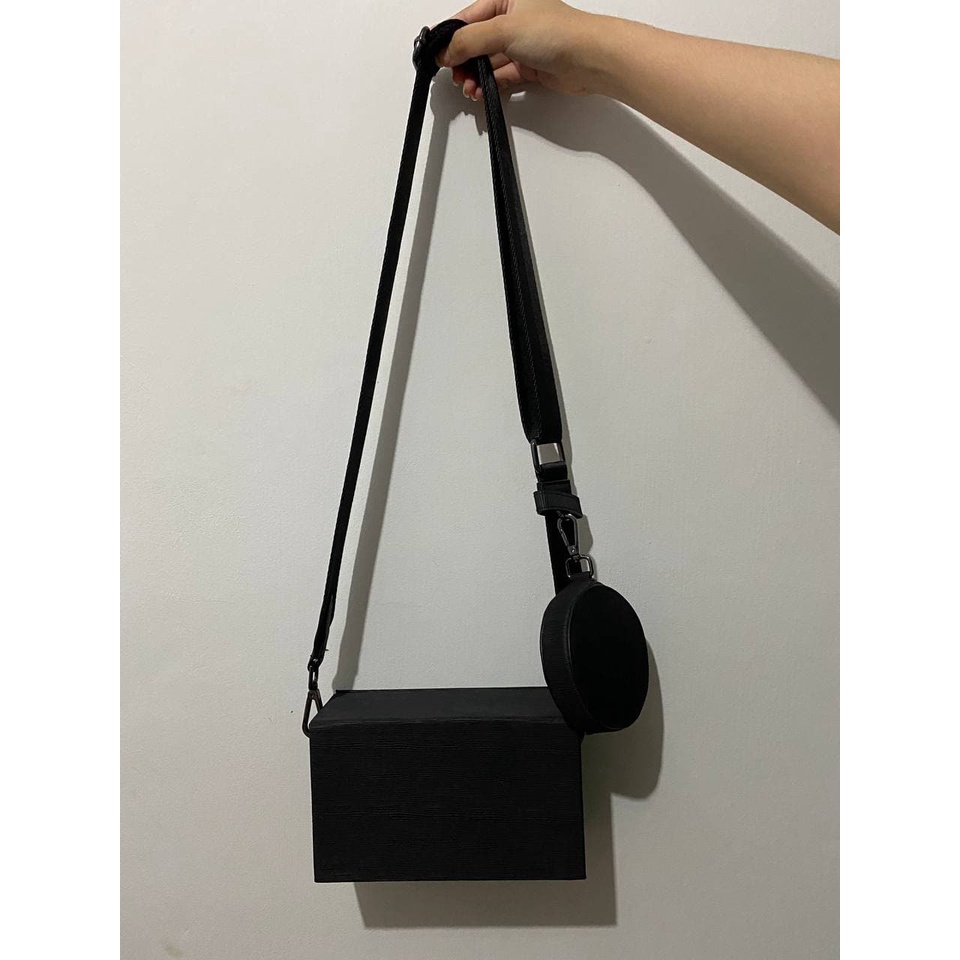 Tas ZARA Mini Duo Crossbody Bag Man Pria Hitam Original ZARA Tas Selempang