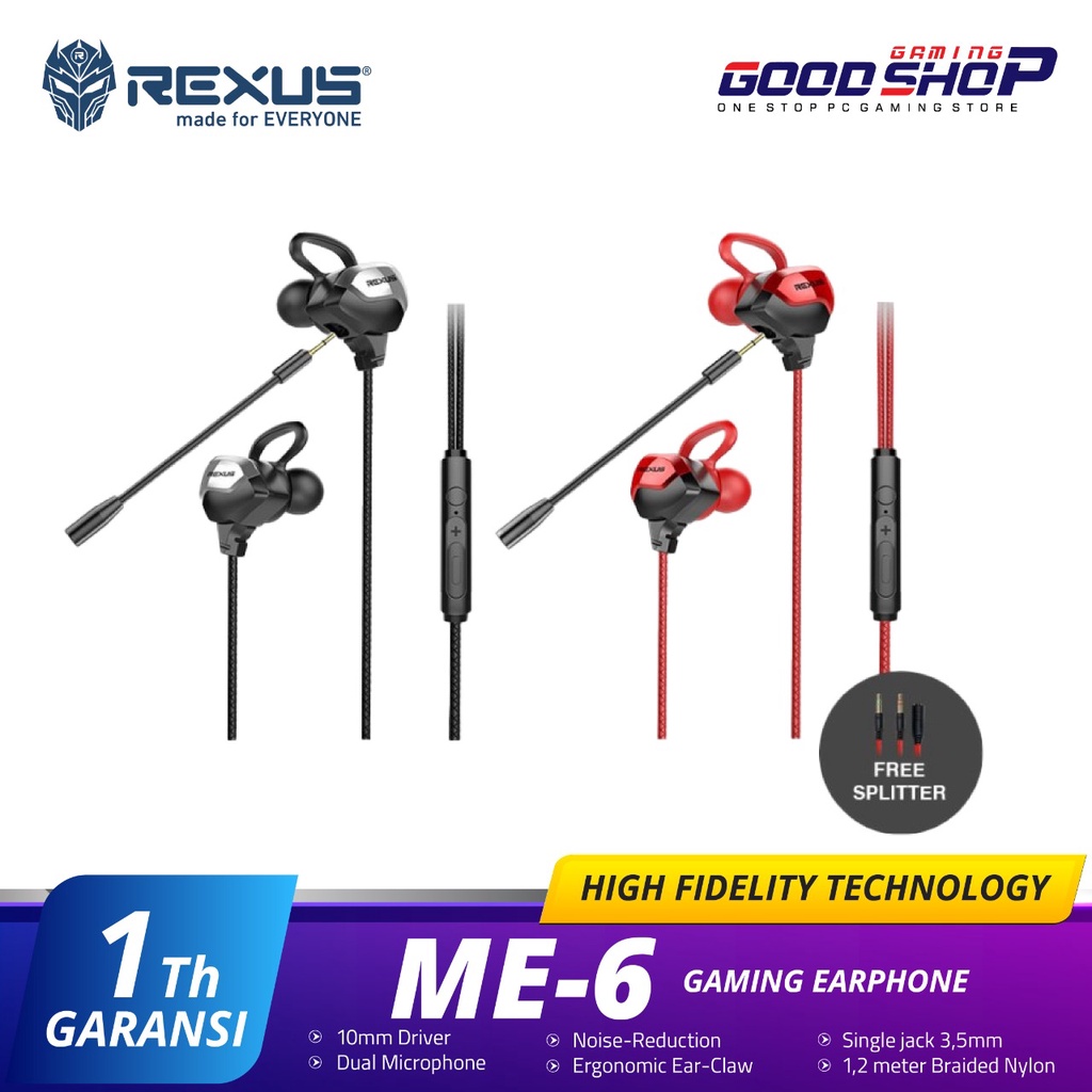 REXUS ME6 Gamind Headset RED &amp; Grey