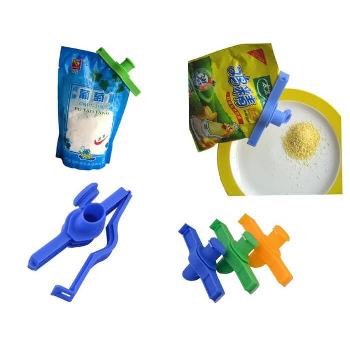 Food Seal Nozzle Cap Clip Penjepit Capit Sealer Makanan RIngan Snack Plastik Jepitan Corong Dapur On