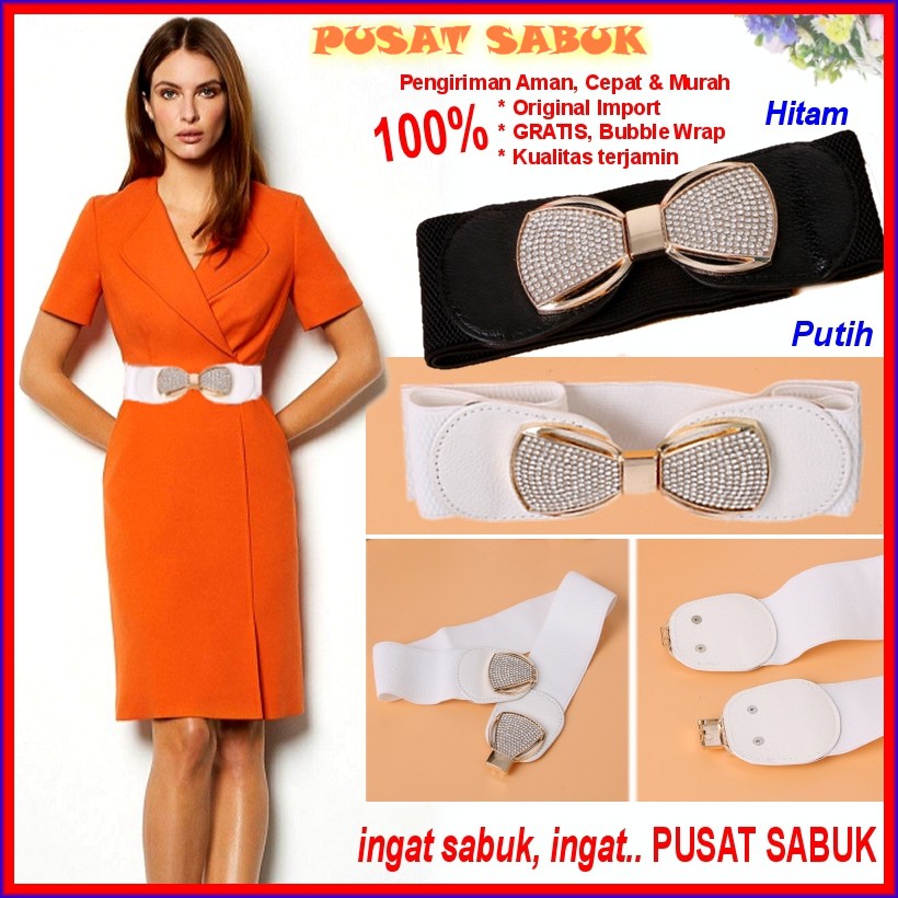 Gesper Women Belt Sabuk Wanita Obi Karet Ikat Pinggang Elastis Fashion Cewek Korea Oby Impor Murah