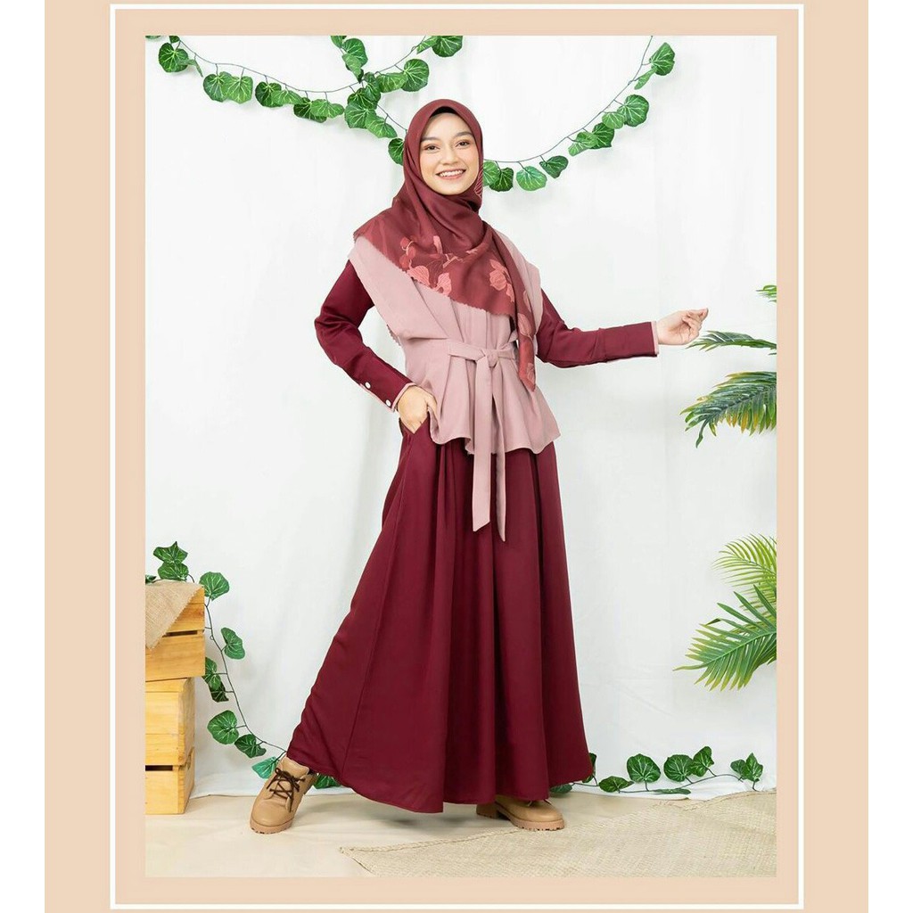 Arumi Set Size S M L XL | Gamis + Rompi Bahan Torri | Fashion Muslim