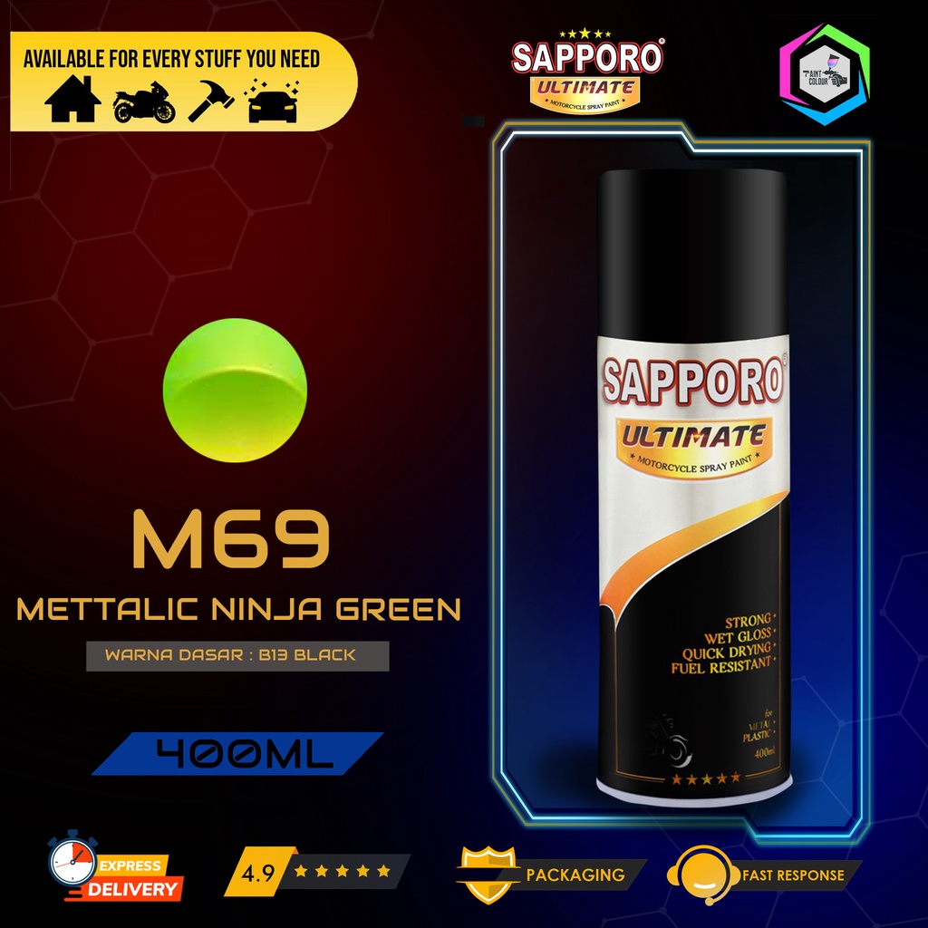 SAPPORO ULTIMATE Metallic Colour Cat Semprot M69 - Ninja Green