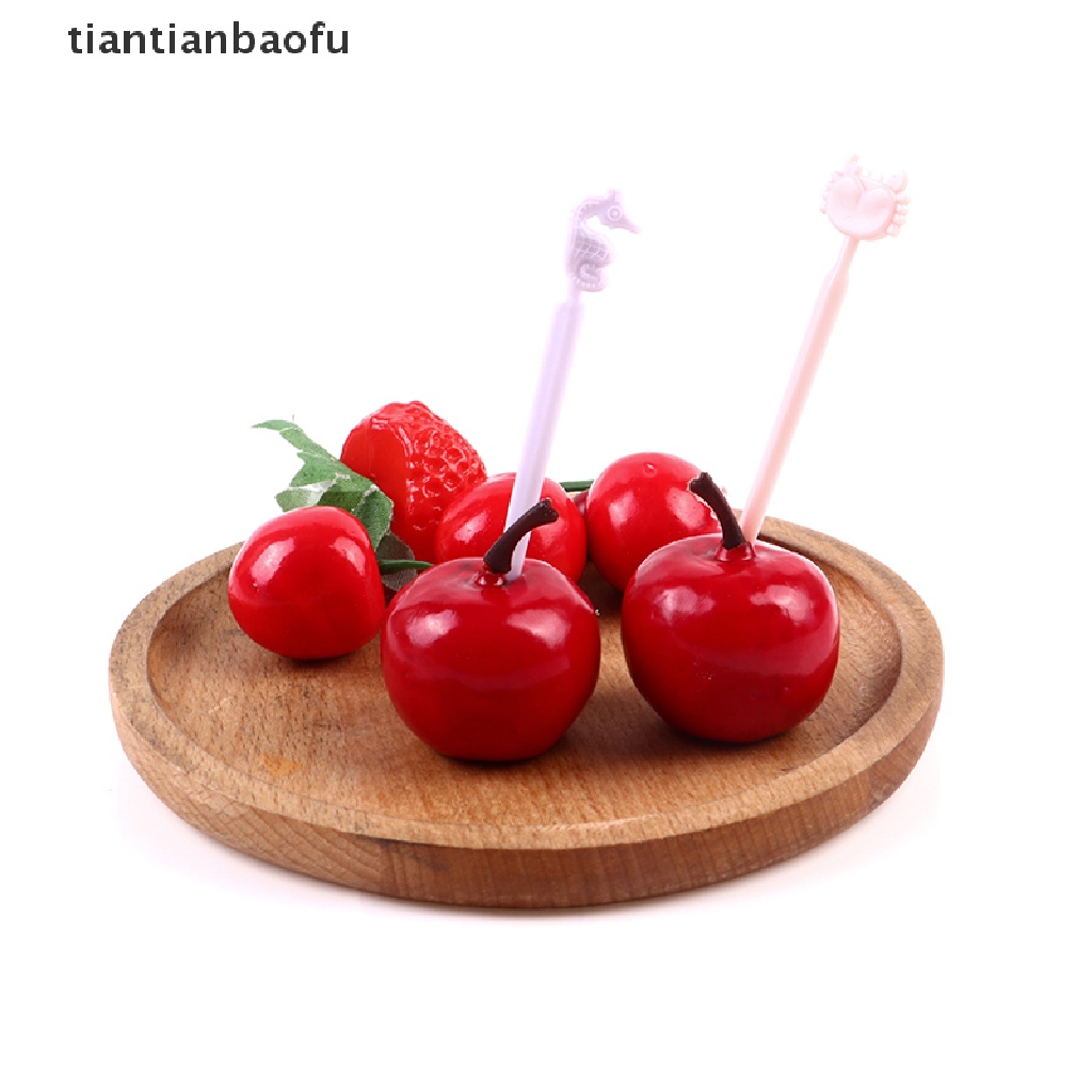 (Tianbaofu) Garpu Buah / Dessert / Bento Mini Warna Permen Untuk Anak