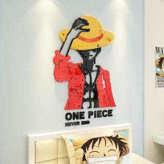  Stiker  Dinding  Desain One  Piece  Anime Bahan Akrilik untuk 