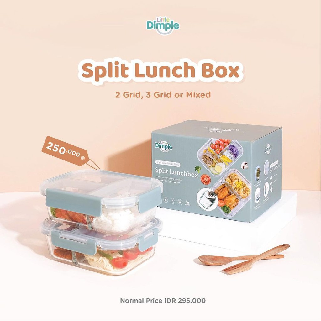 Little Dimple Split Lunch Box (2pcs)