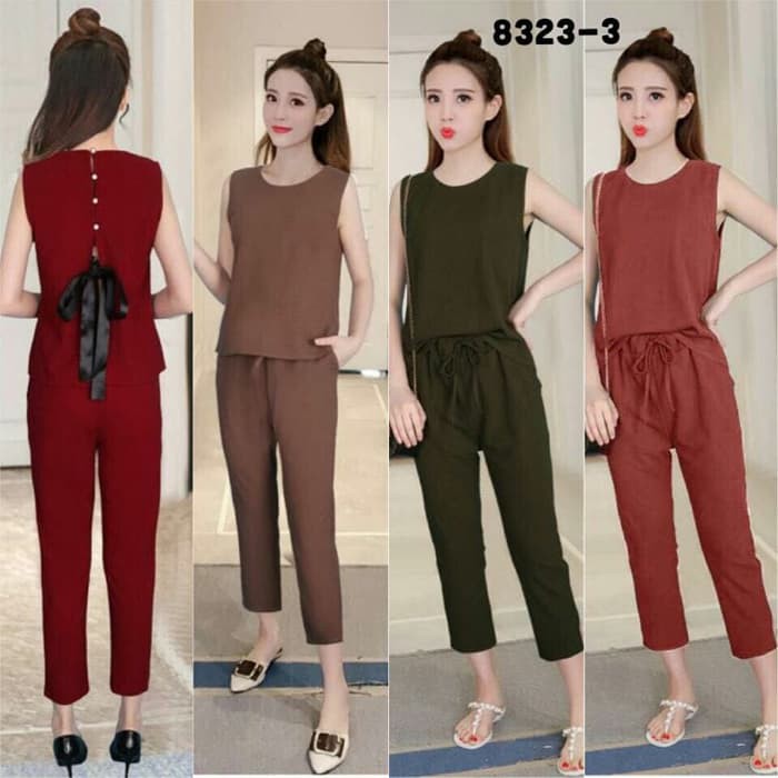 

Jumpsuit tali pita belakang 8323-3 slc