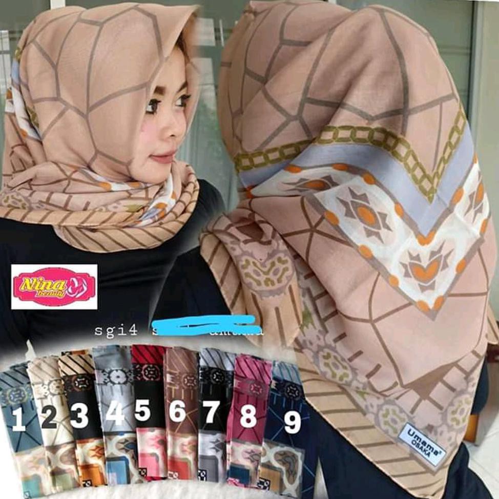 SEGI EMPAT UMAMA. JILBAB SEGI4 UMAMA. KERUDUNG S4 BUNGA. HIJAB SQUARE MOTIF GRADASI
