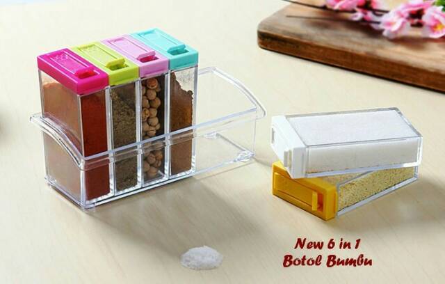 BOTOL RACK RAK BUMBU 6 IN 1 SPICE RACK JAR BOTOL BUMBU ok  good quality