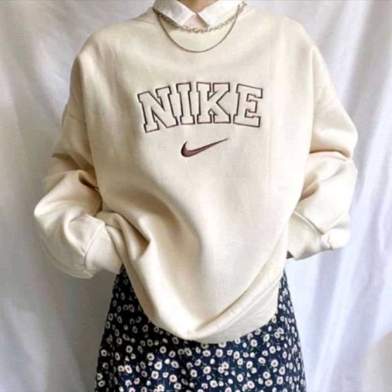 Bordier ✔ Sweater NIKE BORDIR SWEATSHIRT WANITA OVERSIZE - CREWNECK SWEATER WANITA OVERSIZE-5