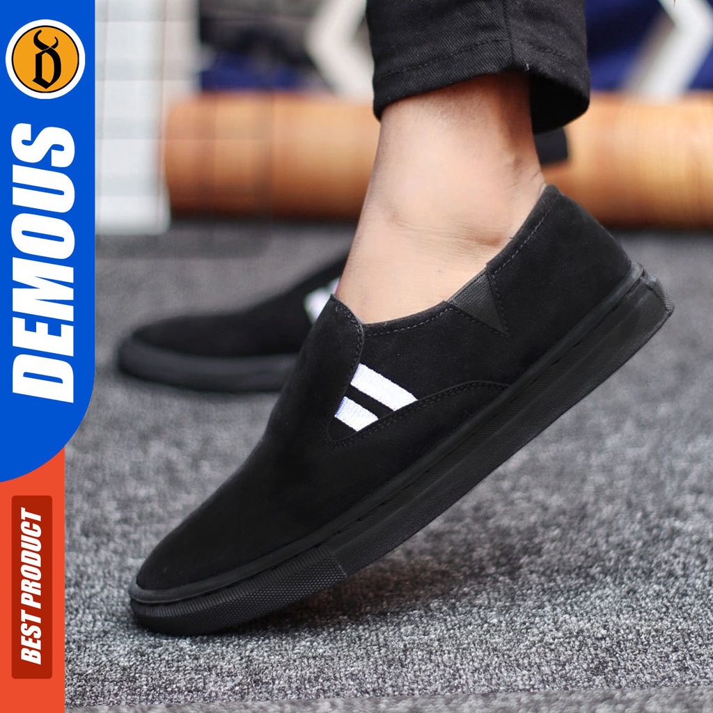 DEMOUS Ainz - Sepatu Slip On Pria Casual