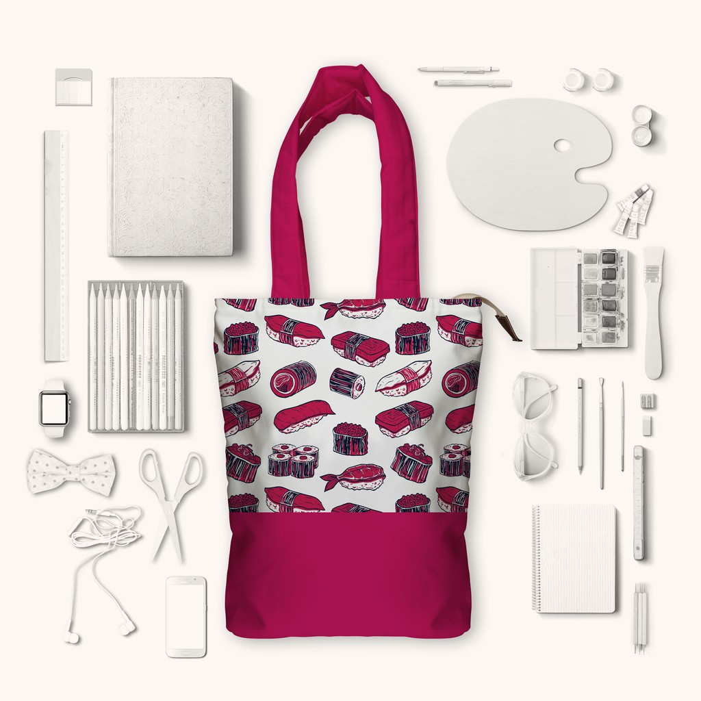 Tote Bag Kanvas Sushi