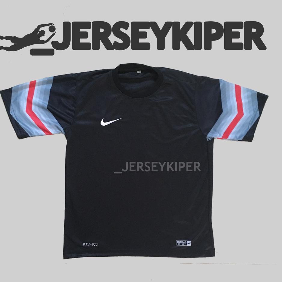 {SMP.25Au22ᴿ} Jersey Kiper / Baju Kiper NK Goleiro Short Sleeve Black Full Busa SATU STEL