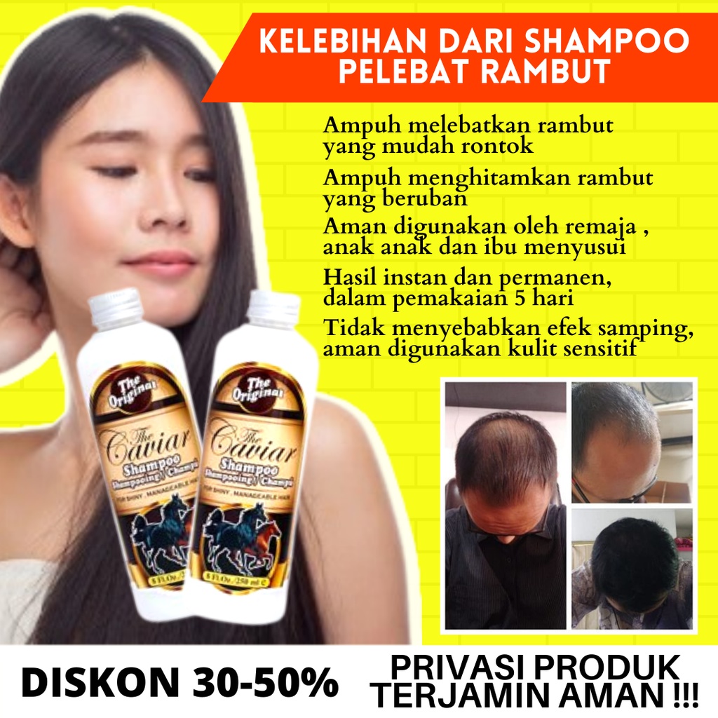 SHAMPOO PEMANJANG RAMBUT PENCEGAH RONTOK PENEBAL RAMBUT SHAMPOO CAVIAR 250ML ORIGINAL BPOM